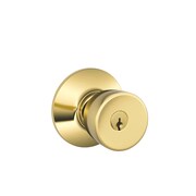 SCHLAGE Bell Bright Brass Entry Lockset ANSI Grade 2 1-3/4 in. F51ABEL605